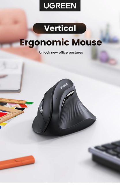 UGREEN — Mouse Vertical Ergonômico Sem Fio 4000 DPI