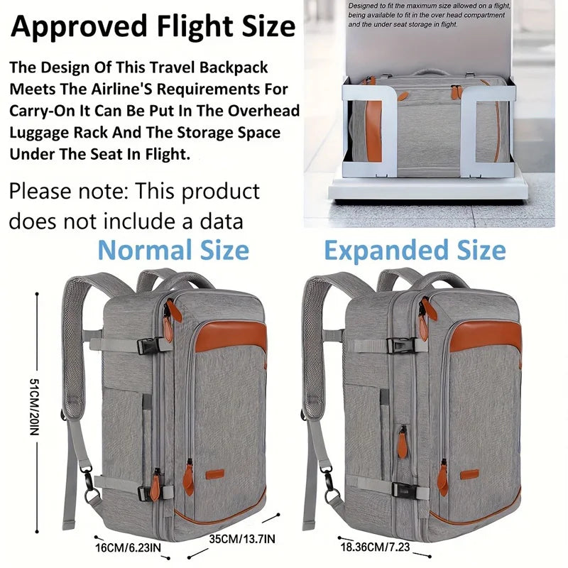 Mochila de Viagem Expansivel 40L Aprovada para Voo MOZHI