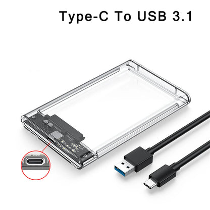 Case SATA 2,5″ Transparente USB 3.0/Type-C
