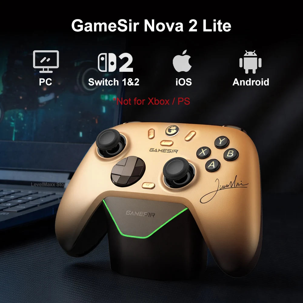 Controle Gamer GameSir Nova 2 Lite Champion Edition Sem Fio 1000Hz Hall Effect