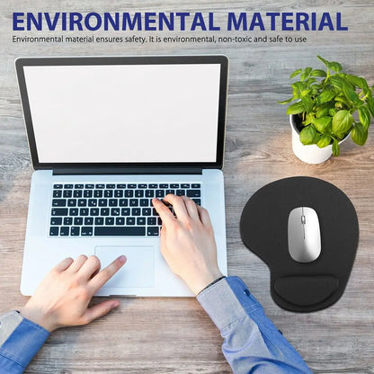 Mousepad ergonômico com apoio de pulso, confortável e antiderrapante, para PC e laptop.