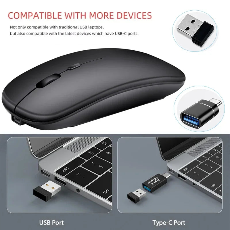 Congdi — Mouse Sem Fio Recarregável Dual Mode