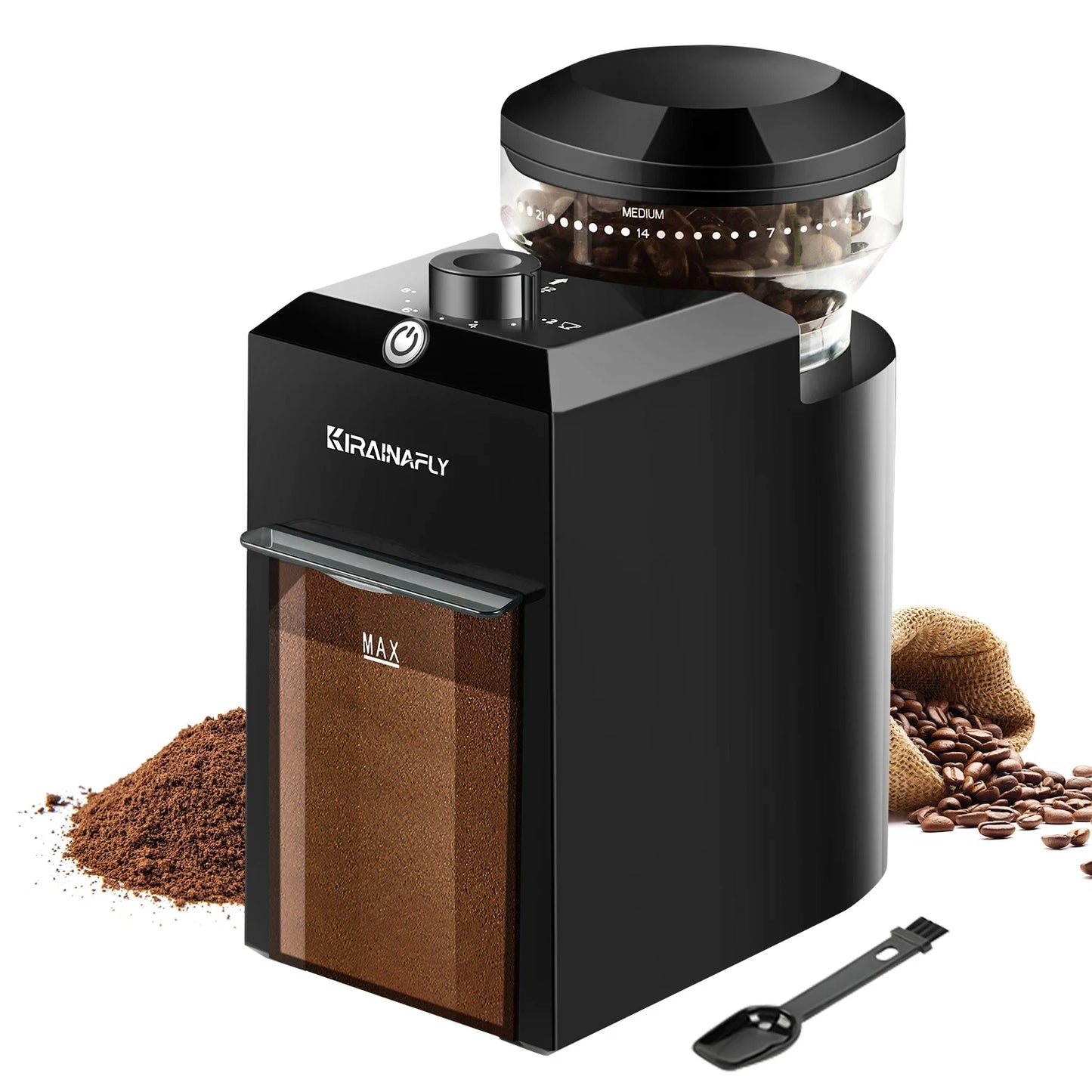 Moedor de Cafe Eletrico de Moendas KIRAINAFLY com 28 Regulagens