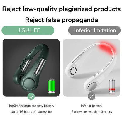 Ventilador de Pescoço Portátil JISULIFE FA14 4000mAh Sem Pás Recarregável USB-C