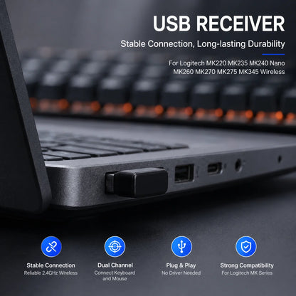 Receptor USB para Logitech MK Series — 2.4GHz