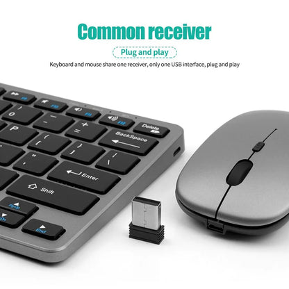 Kit Teclado e Mouse Sem Fio GOOJODOQ KM01 – Conexão Dupla Bluetooth 5.2 + 2.4G Wireless, Conectividade Multi-Dispositivo e Layout Slim 78 Teclas para PC, iPad e Android