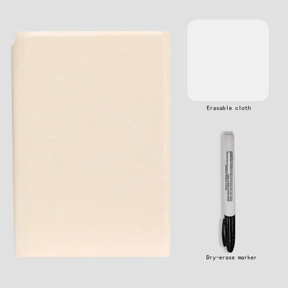 Caderno Quadro-Branco Reutilizável A5 – Planner Semanal em Couro com Caneta e Flanela