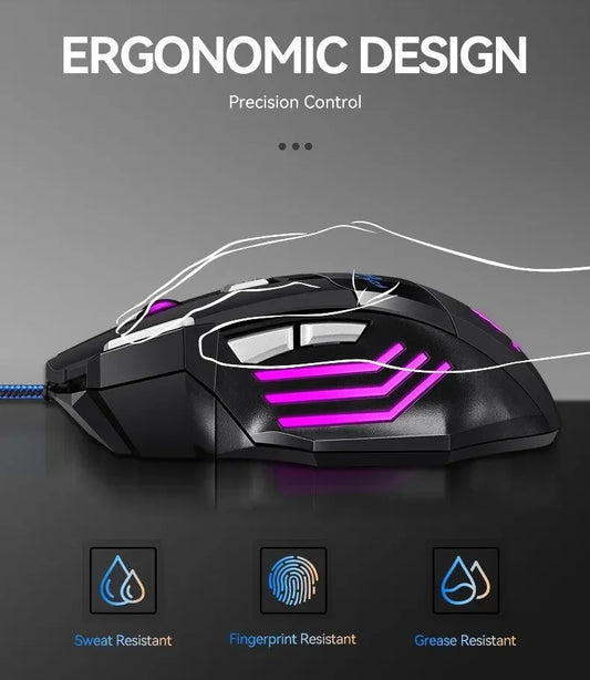 Mouse Gamer RGB 5500 DPI — 7 Botões