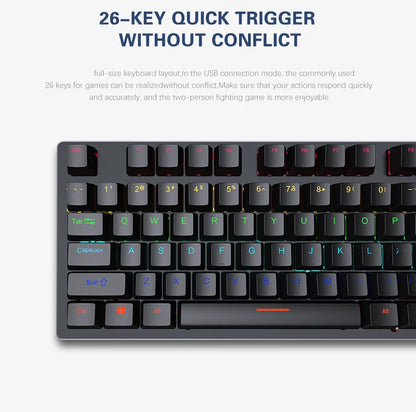 AyeBeau — Teclado Mecânico Gamer RGB 87 Teclas
