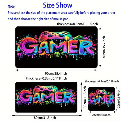 Mouse Pad Gamer Estampa Gamepad XXL – Base Antiderrapante Speed com Borda Costurada
