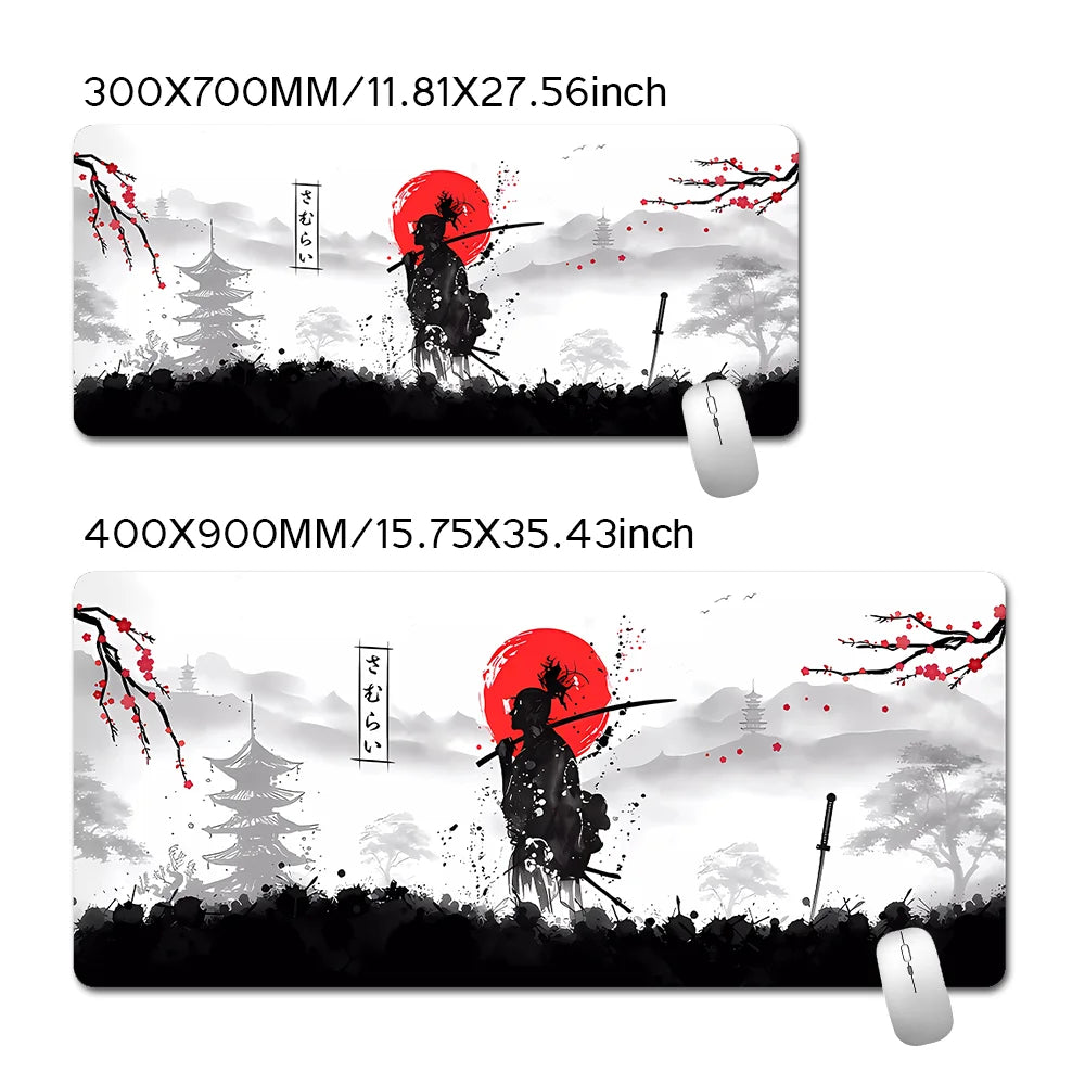 Mouse Pad Gamer Samurai Warrior XXL – Base Antiderrapante Impermeável
