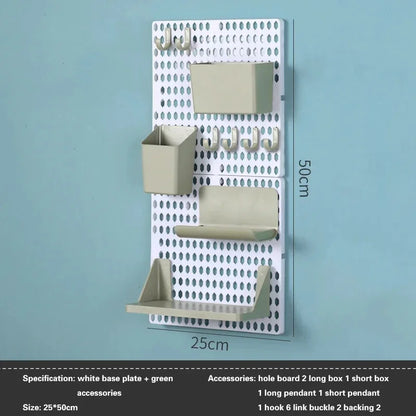 Kit Pegboard Organizador de Parede Modulável – Painel de Ferramentas e Utensílios para Cozinha, Banheiro e Oficina