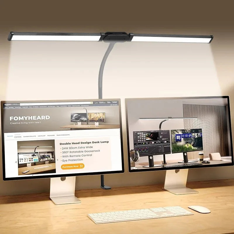 Luminária de Mesa LED DBF com Haste Flexível Gooseneck, CRI 90 e Controle Térmico/Luminoso (Single/Double Head)