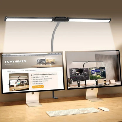 Luminária de Mesa LED DBF com Haste Flexível Gooseneck, CRI 90 e Controle Térmico/Luminoso (Single/Double Head)