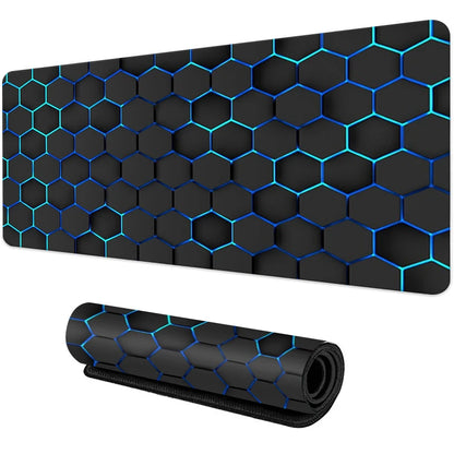 Desk Mat Gamer Gradiente Neon XXL – Mouse Pad Speed com Borda Costurada