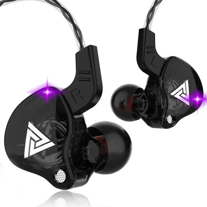 Fone de Ouvido Retorno de Palco In-Ear QKZ AK6 – Driver Dinâmico de 10mm, Cabo TPE com Microfone e Conexão P2 de 3.5mm para Monitoramento e Uso Diário
