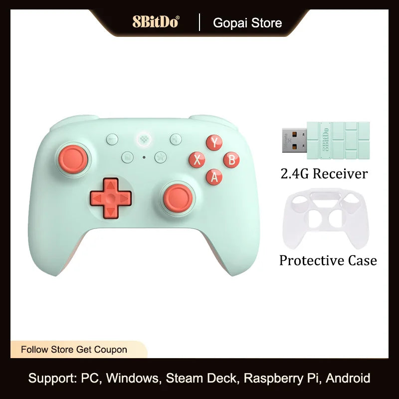 Controle Gamer 8BitDo Ultimate 2C Sem Fio 2.4G com Hall Effect para PC