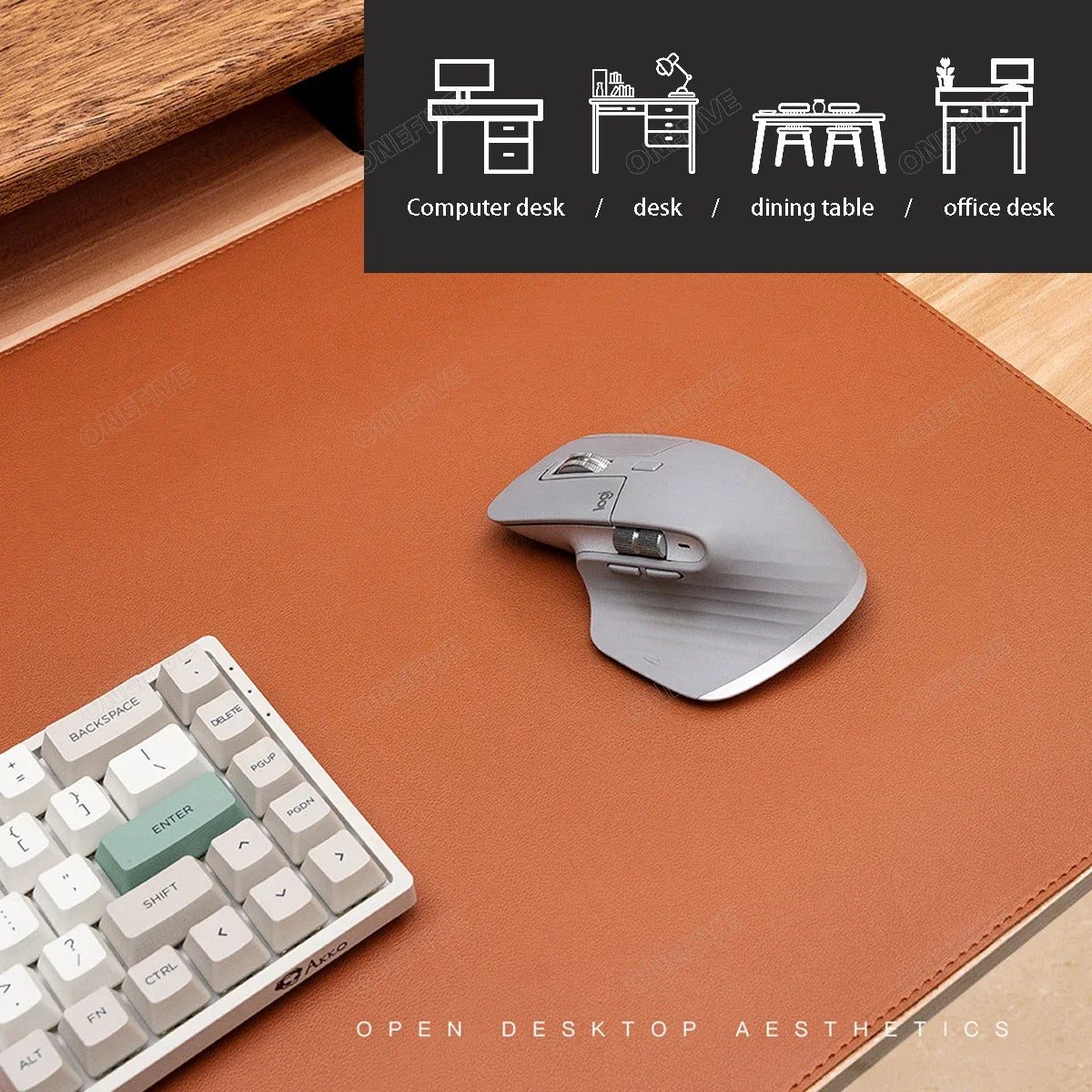 Mousepad grande para escritório, protetor de mesa em couro PU impermeável, ideal para teclado, jogos e acessórios de PC.
