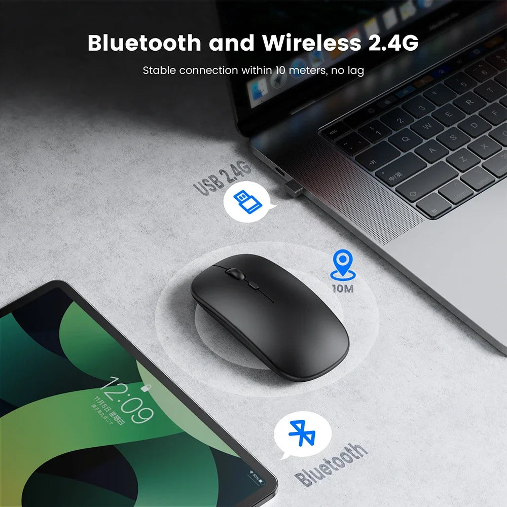Congdi — Mouse Sem Fio Recarregável Dual Mode