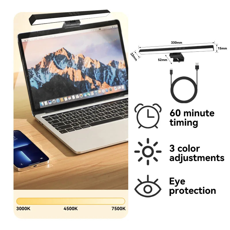 Light Bar para Monitor de Computador CHENBEN – Luminária LED com Filtro Anti-Luz Azul, Dimerização Progressiva Touch e Conexão USB para PC