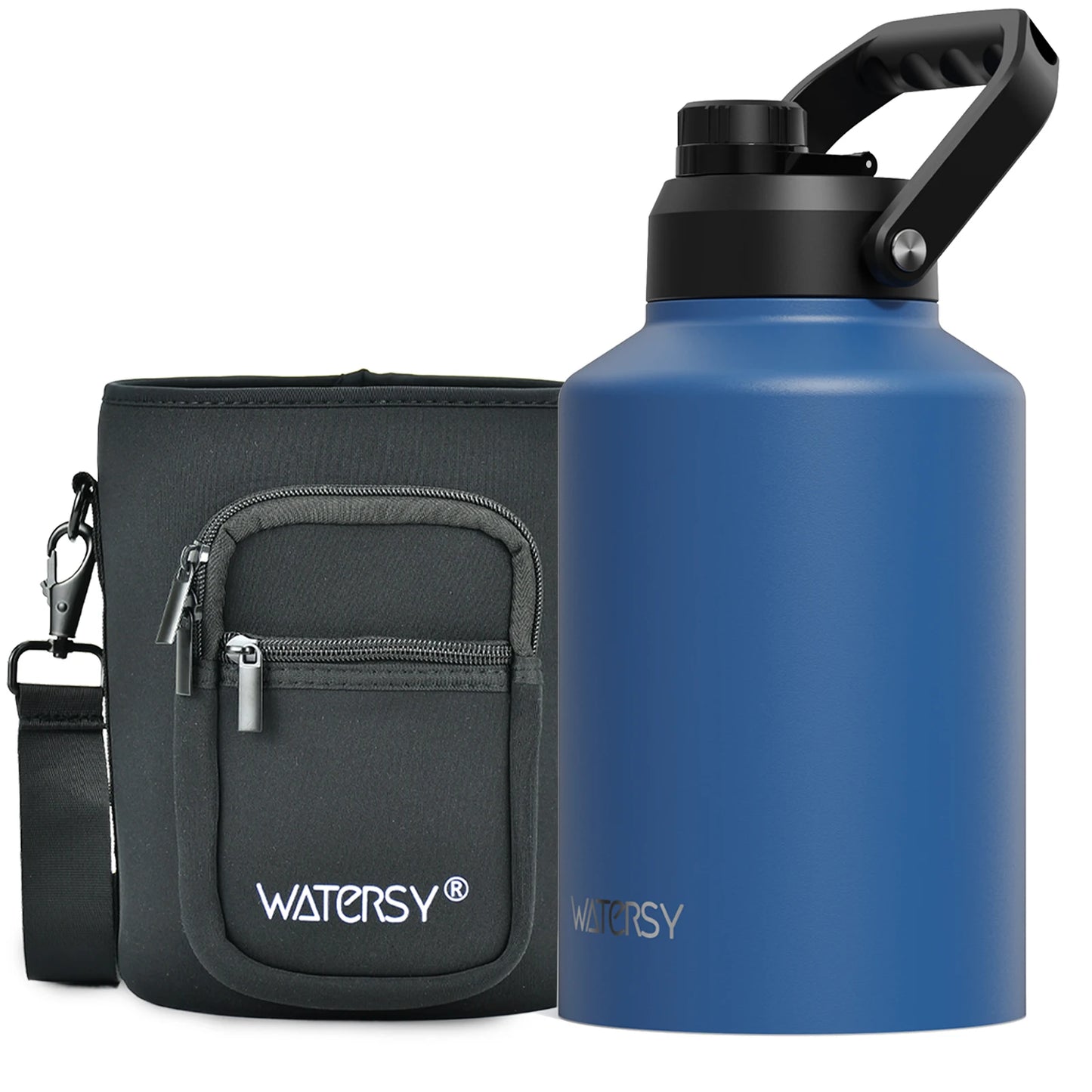Garrafa Térmica Industrial Watersy em Inox 304 com Isolamento Multicamadas e Bolsa Tática (1.8L / 2.5L / 3.7L)