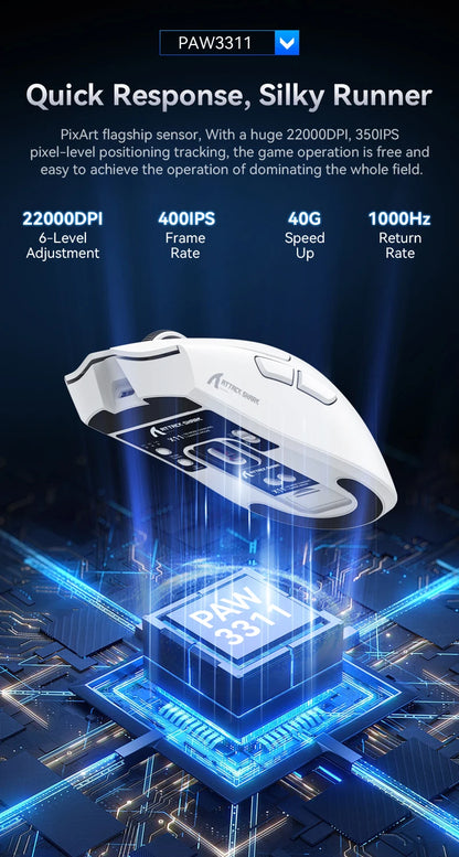 Attack Shark X11SE — Mouse Gamer Tri-Mode