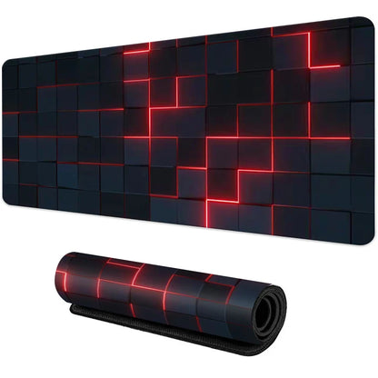Desk Mat Gamer Gradiente Neon XXL – Mouse Pad Speed com Borda Costurada