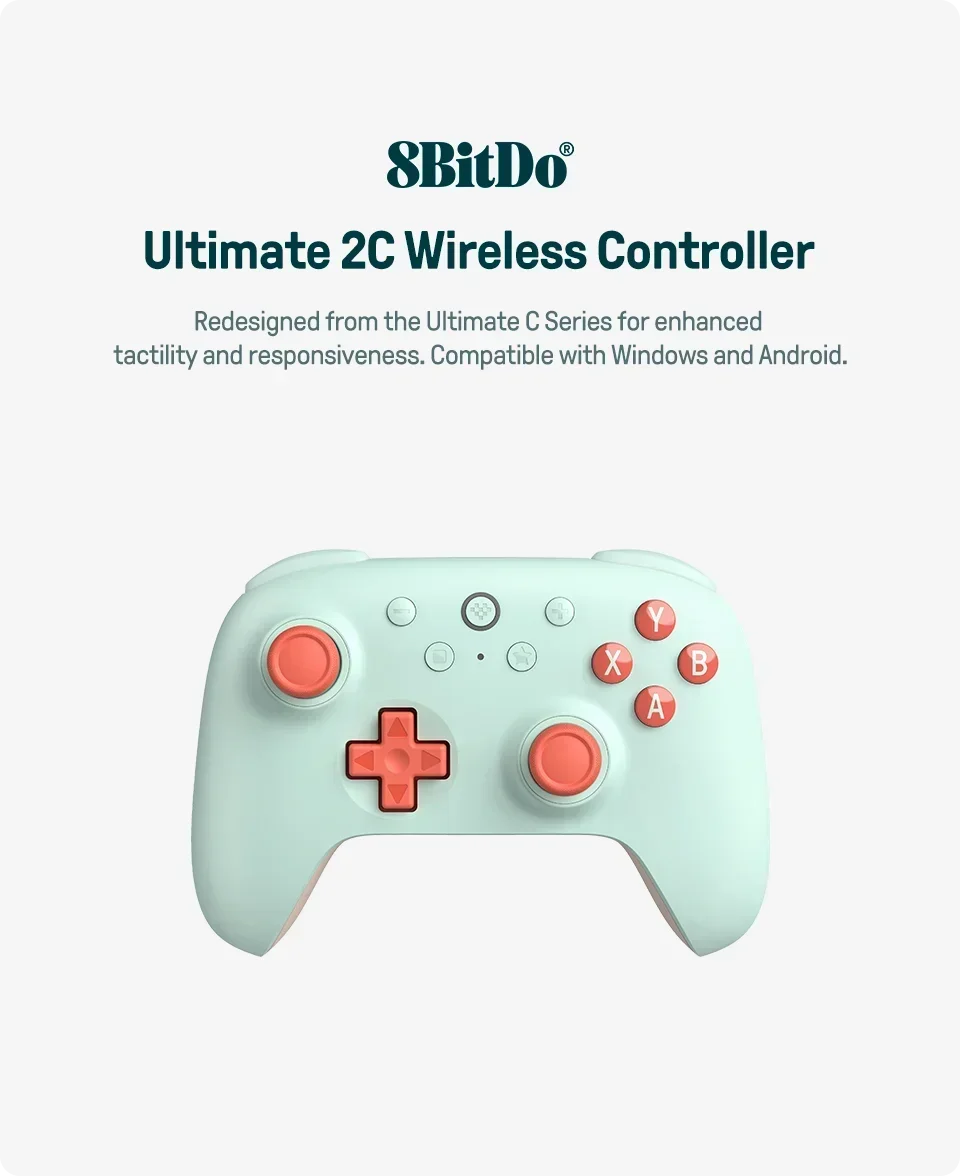 Controle Gamer 8BitDo Ultimate 2C Sem Fio 2.4G com Hall Effect para PC