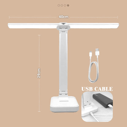Luminária de Mesa LED Articulada – Touch Screen, 3 Tons de Luz e Bateria Recarregável