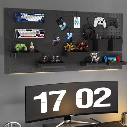 Painel Pegboard Organizador de Parede Modulável – Suporte para Cozinha, Garagem, Quarto e Artesanato