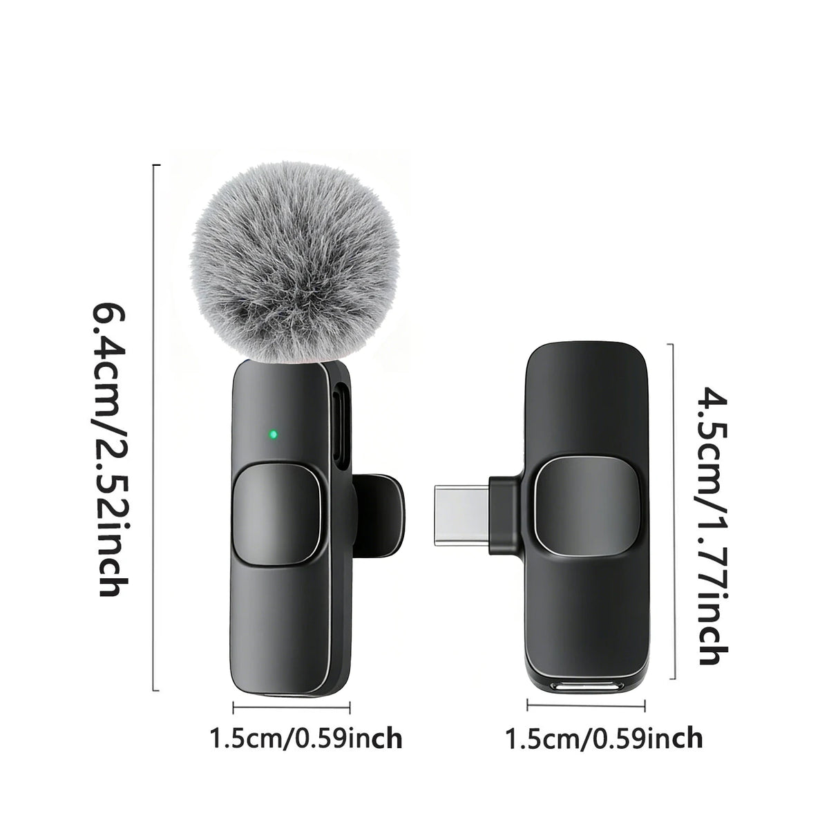 HITOZON — Microfone de Lapela Sem Fio USB-C