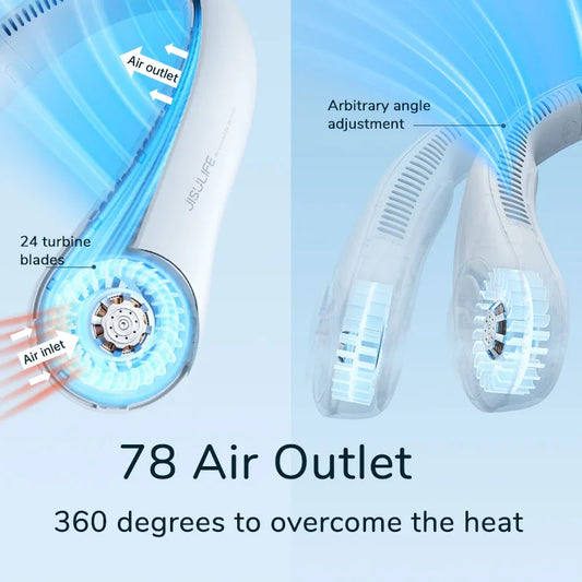 Ventilador de Pescoço Portátil JISULIFE FA14 4000mAh Sem Pás Recarregável USB-C