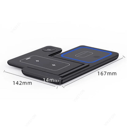 Carregador Sem Fio 3 em 1 Dobrável por Indução – Estação de Carga Rápida 15W para iPhone, Apple Watch e AirPods