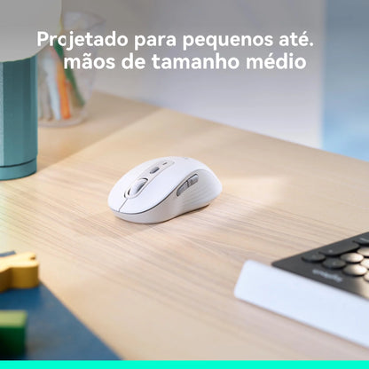 Mouse Logitech M650/M650L Sem Fio 2.4 GHz Ergonômico para PC e Notebook