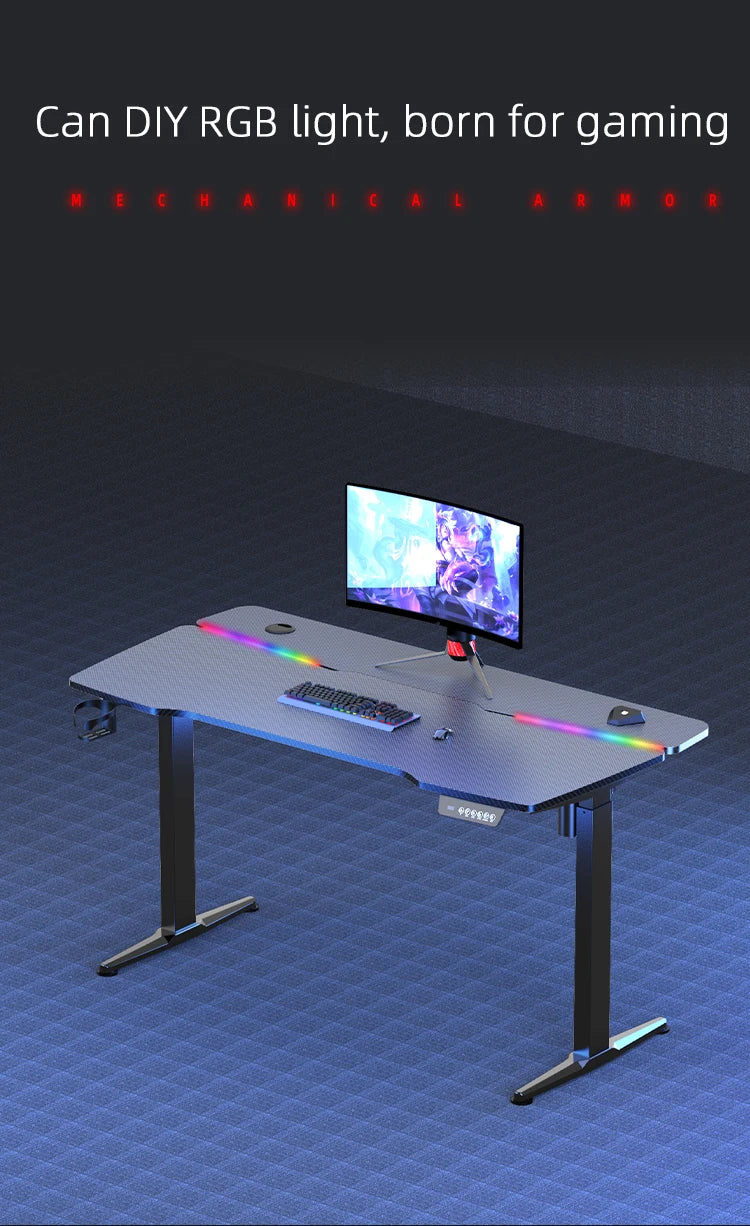 Mesa Ergonômica Elevatória Elétrica TwoBlow HA-03 com Regulagem de Altura Inteligente, Motor Duplo e Memória de Posições (140x70cm)