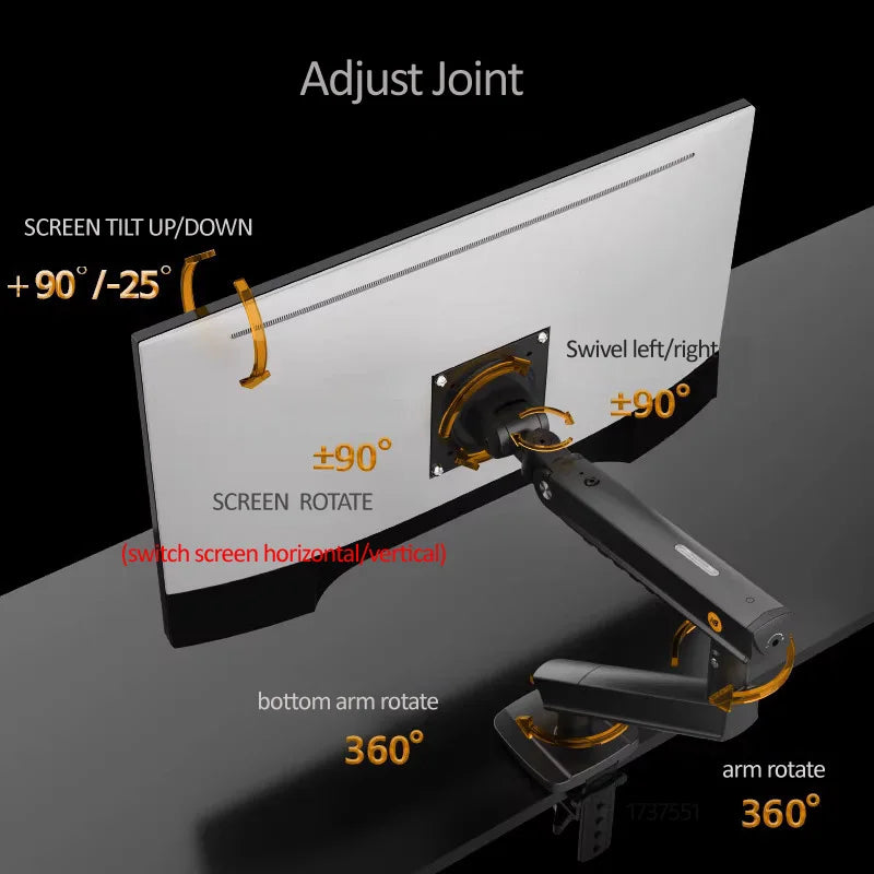 Suporte Articulado para Monitor com Pistão a Gás NB F80 (17" a 30")