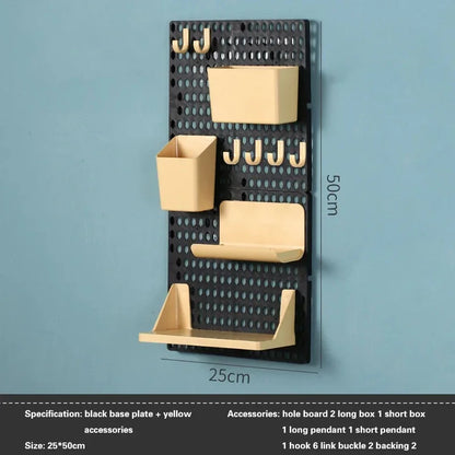 Kit Pegboard Organizador de Parede Modulável – Painel de Ferramentas e Utensílios para Cozinha, Banheiro e Oficina