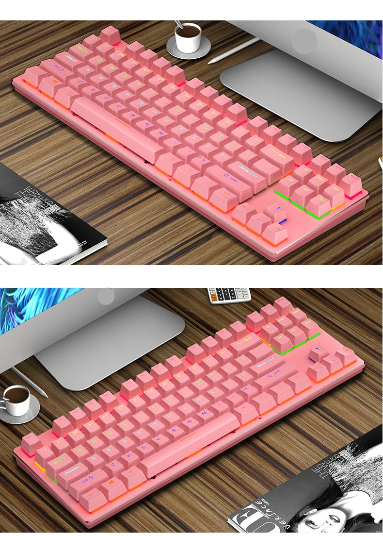 AyeBeau — Teclado Mecânico Gamer RGB 87 Teclas