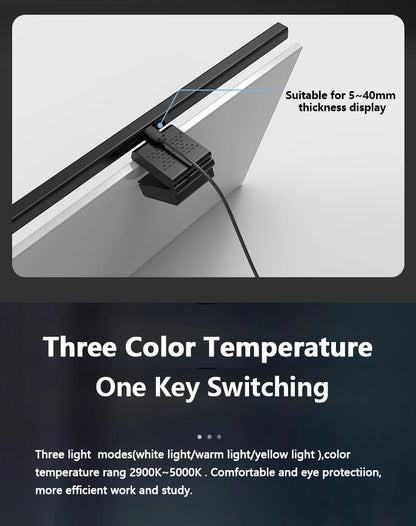Luminária de Monitor Light Bar 50cm – Barra de Luz LED com Escurecimento Contínuo e Anti-Reflexo