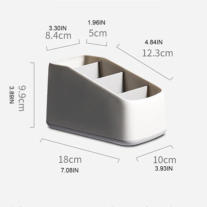 Organizador de Controle Remoto e Mesa com 4 Divisórias – Suporte Trapezoidal para Casa e Escritório