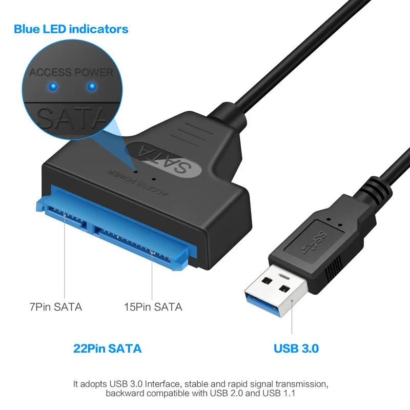 SATA para USB 3.0 — Cabo Adaptador