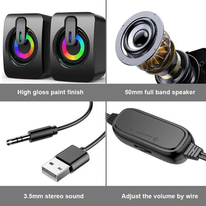 Caixa de Som USB 2.0 para PC — com LED