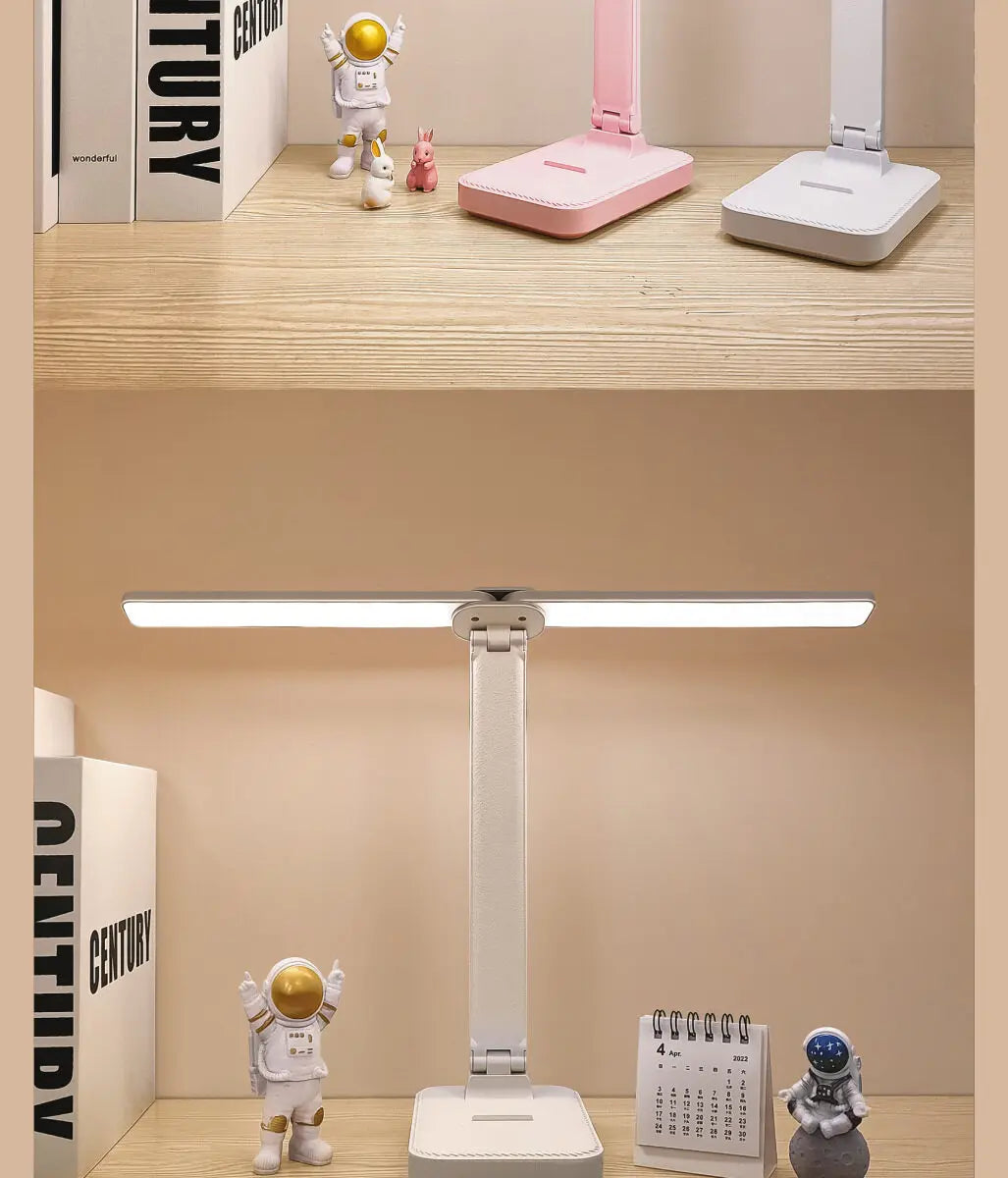 Luminária de Mesa LED Articulada – Touch Screen, 3 Tons de Luz e Bateria Recarregável